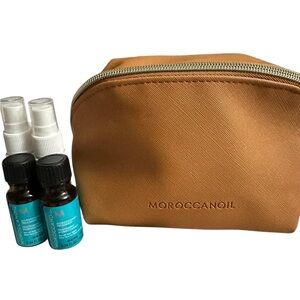 Moroccanoil Bundle of 5 Cosmetic bag, Treatment Oils & Leave in conditioner New